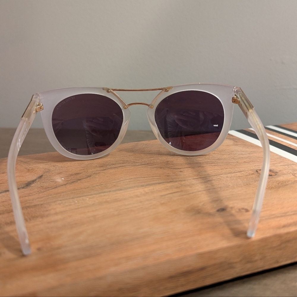 Rare Henri Bendel Mirrored Frosted Pink Broadway Sunglasses - Picture 9 of 11